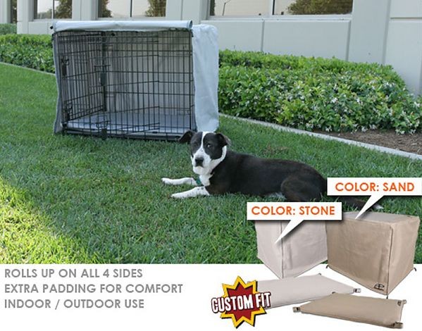 AnimatedPet SG-075-12 Crate Cover & Pad Set Fits 48 x 30 x 33 Midwest Life Stages 1 Door 1600 crates- Stone-Grey Color dog crates