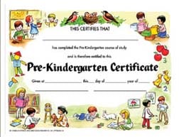 School Publishing H-va199cl Certificate Pre-k Set- 30 8.5 X 11