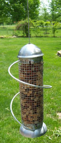 UPC 645194000070 product image for 8.5 Inch Mini Spiral Peanut Feeder - Silver | upcitemdb.com