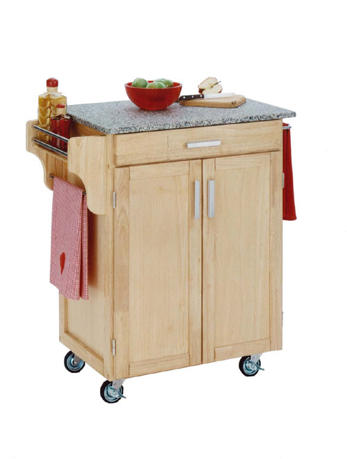 Home Styles 9001-0013 Natural Wood Cart with Salt and Pepper Gra9001-0013