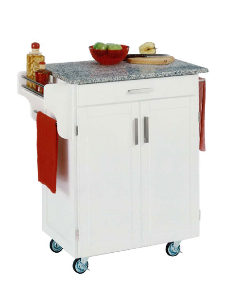 Home Styles 9001-0023 White Wood Cart with Salt and Pepper Grani9001-0023