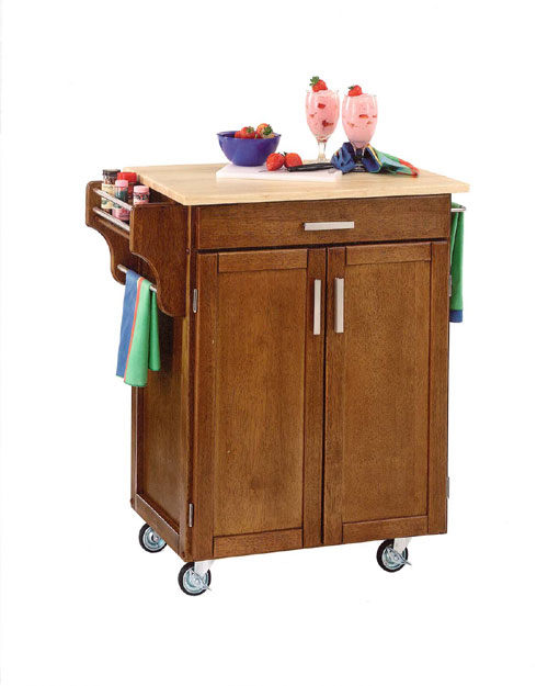 Home Styles 9001-0061 Cottage Oak Wood Cart with Natural Wood To9001-0061