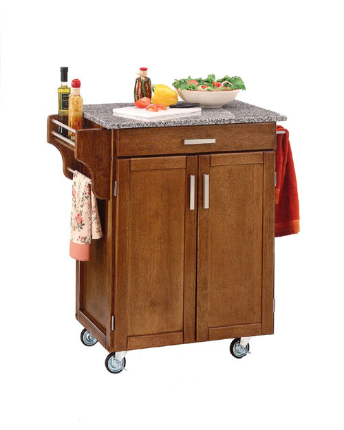 Home Styles 9001-0063 Cottage Oak Wood Cart with Salt and Pepper9001-0063