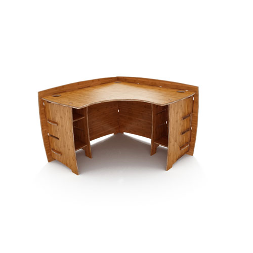 47 Inch X 47 Inch Corner Desk- Carbonized Amber Finish
