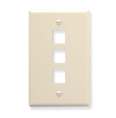 ICC FACE-3-AL 3 Port Faceplate - Almond ICC FACE-3-AL 3 Port Faceplate - Almond