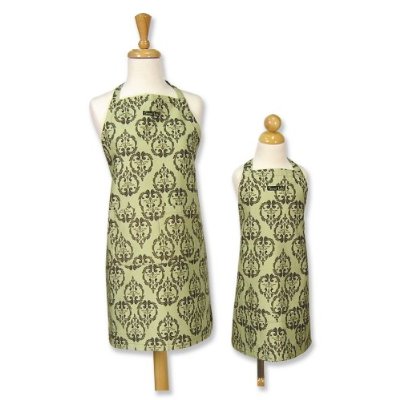 Trend Lab 108000 Adult Vintage Sage and Black Print Apron
