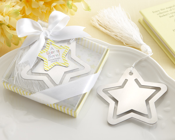 14059na A Star Is Born! Metal Bookmark With White-silk Tassel