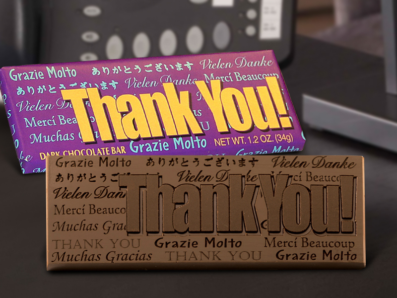 310006 Thank You Wrapper Bars-dark - Pack Of 50