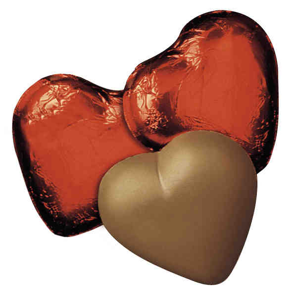 310120 Milk Chocolate Hearts in Red Foil - Pack of 50