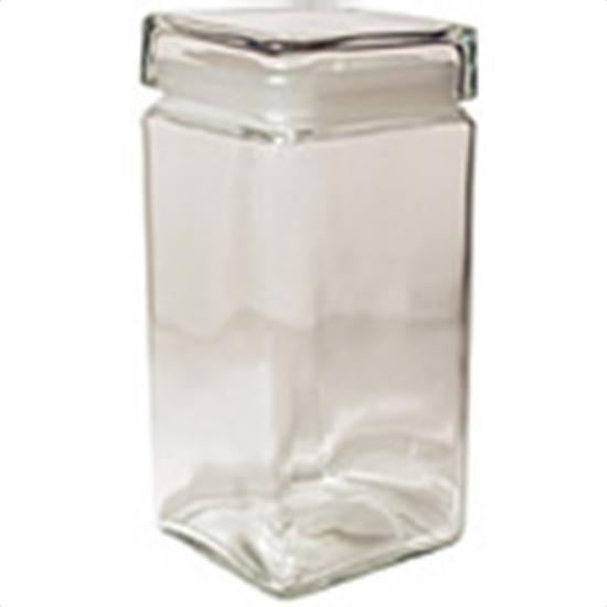 Square Glass Jar With Glass Lid 64 Oz. 217663