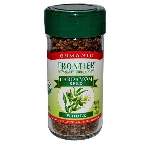 Frontier Cardamom Seed Decorticated Whole Organic 2.68 Oz. Bottle 18476