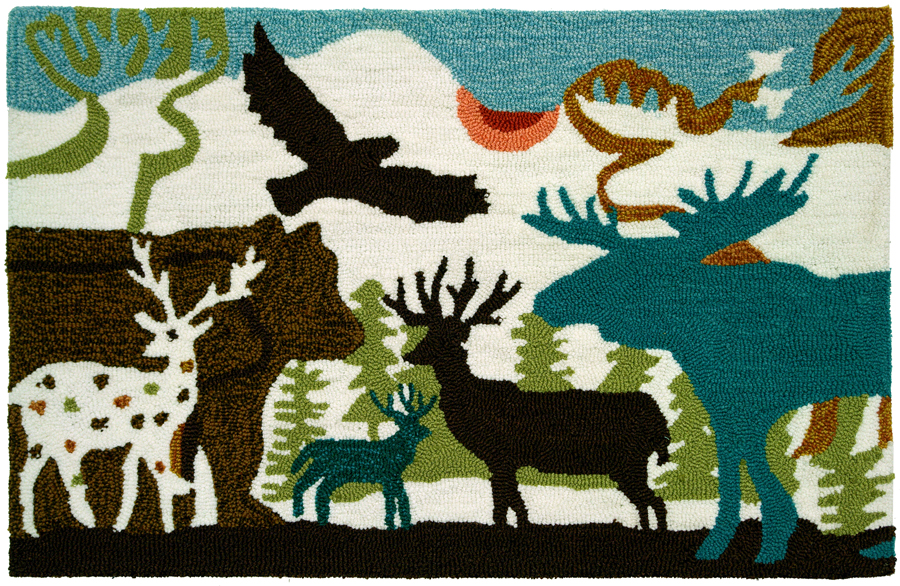 Py-mm004 22 In. X 34 In. Accents Forest Dwellers Ndoor Rug - Black And Brown