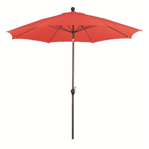 Alus908117-p17 9 Ft. Wind Resistance Fiberglass Pulley Open Market Push Tilt Umbrella - Bronze And Polyester-tuscan