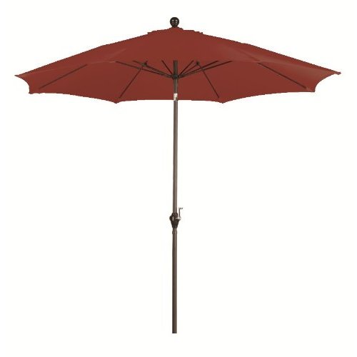 Alus908117-p40 9 Ft. Wind Resistance Fiberglass Pulley Open Market Push Tilt Umbrella - Bronze And Polyester-brick