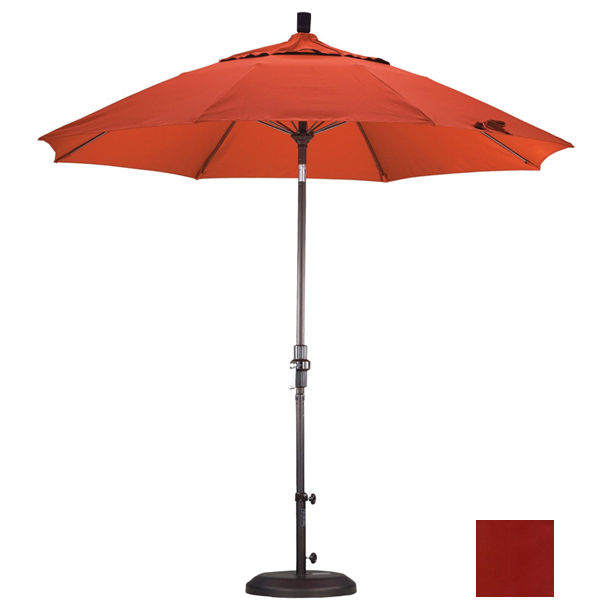 9 Ft. Fiberglass Market Umbrella Collar Tilt - Bronze-sunbrella-terracotta