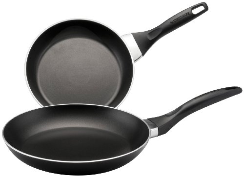 Farberware 21441 Twin Pack 8 in.  10 in. Skillets black  black
