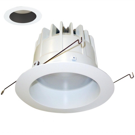 Nora Lighting NTR6LED30BW 6 in. LED Platinum Series Trim#44; Black Reflector  Wh