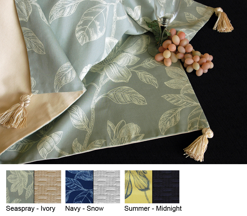 Pacific Table Linens M322133B01 54 x 54 Bouquet Reversible Square Table Topper S