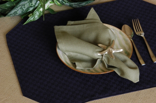 Pacific Table Linens 2111sC01 15 x 19 Wicker Reversible Rectangle Placemat  Midn