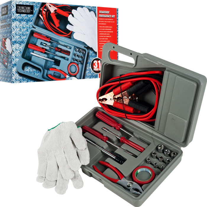 Roadside Emergency Tool And Auto Kit - 30 Pieces