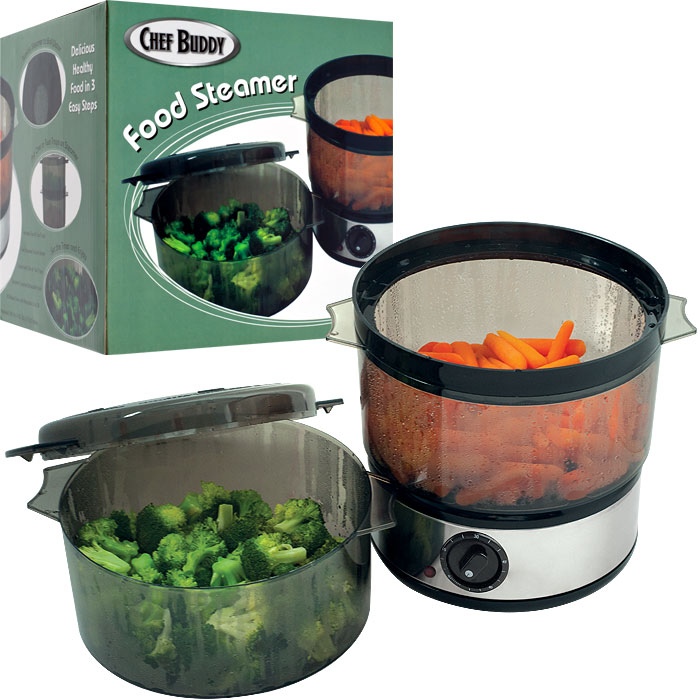 Chef Buddyt Food Steamer Includes Timer And Two Containers