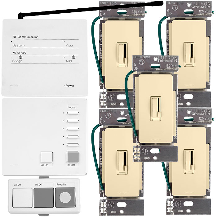 Trademark Poker ARENT1AL Lutron Aurora Wireless Lighting Control System  Almond