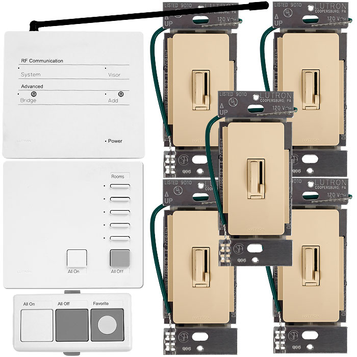 Trademark Poker ARENT1IV Lutron AuroRa Wireless Lighting Control System  Ivory
