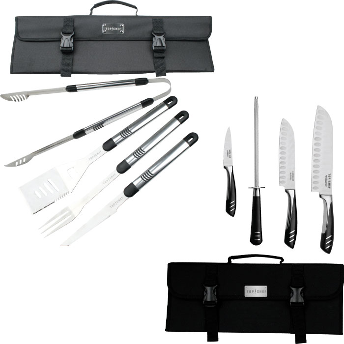 Trademark Poker 80TC2Set Top ChefR Stainless Steel BBQ  Stainless Steel Knife Se
