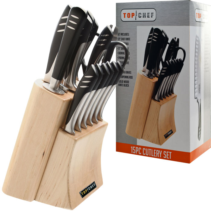 Top Chefr Stainless Steel Knife Set - 15 Pieces