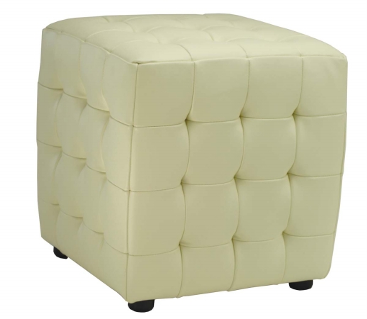 Safavieh HUD4024DSET2 Safavieh Kristoff Off White Bicast Leather Ottomans Set o
