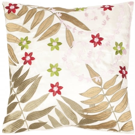Safavieh PIL805A1818SET2 Debdon 18inch Cream  Green Decorative Pillows  Set of 2