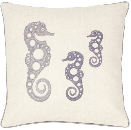 Safavieh PIL832A1818SET2 Ocean Seahorse18inch Cream  BlueGrey Decorative Pillows