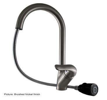 3-2169-c-b 9 In. Rainforest Single Hole-single Lever Handle Faucet With Black Spray Head- Chrome-black Head