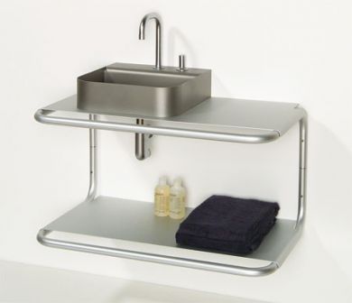 33.50 In. Aeri Double Shelf Wall Mount Aluminum Structure With Integral Towel Bar- Aluminum
