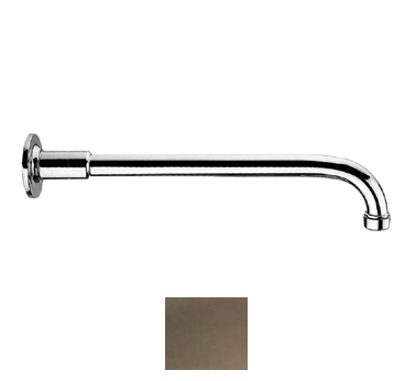 14 In. Showerhaus Solid Brass One-piece Shower Arm With Decorative Faux Sleeve- Brushed Nickel