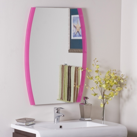 Ssm439 Paula's Pink Frameless Wall Mirror