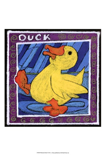 Hand Colored Owp45920d Whimsical Duck Poster By Lisa Choate (13.00 X 19.00)