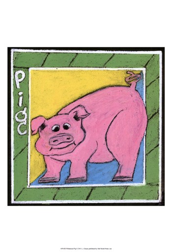 Hand Colored Owp45918d Whimsical Pig Poster By Lisa Choate (13.00 X 19.00)
