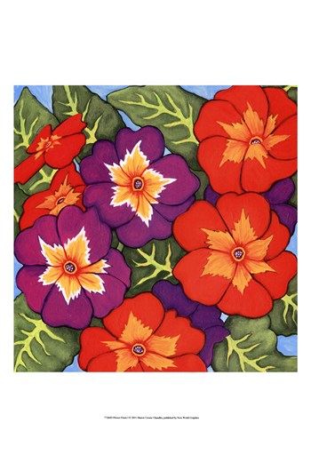 Hand Colored Owp77260d Flower Fiesta I Poster By Sharon Chandler (13.00 X 19.00)