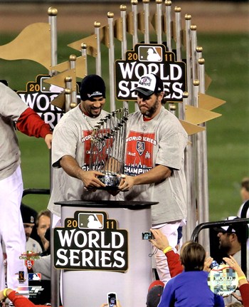 Photofile Lance Berkman & Albert Pujols With The World Series Championship Trophy Game 7 Of The 2011 Mlb World Series (#43) Poster (8.00 X 10.00)