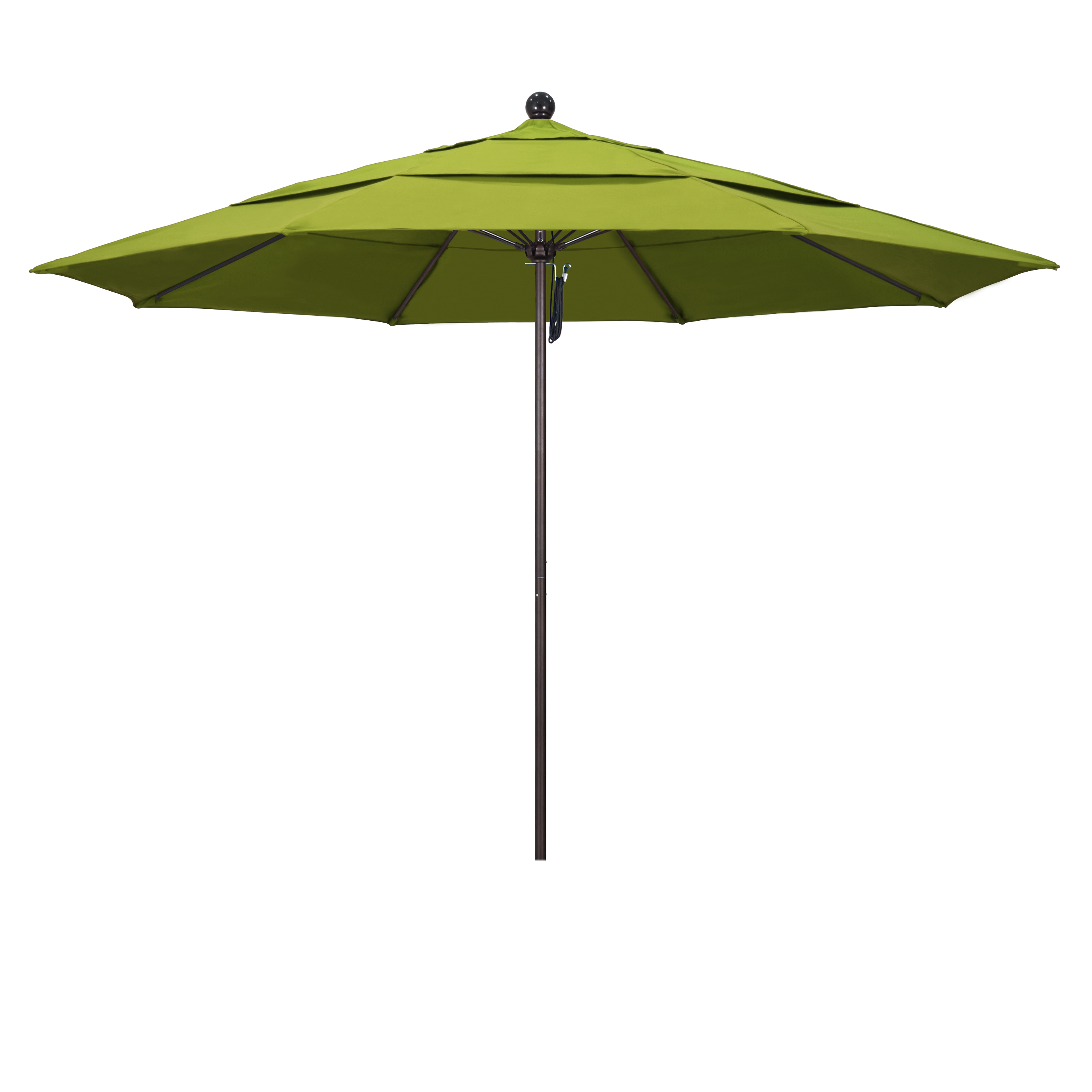 Alto118117-sa11-dwv 11 Ft. Fiberglass Pulley Open Double Vents Market Umbrella - Bronze And Pacifica-ginkgo