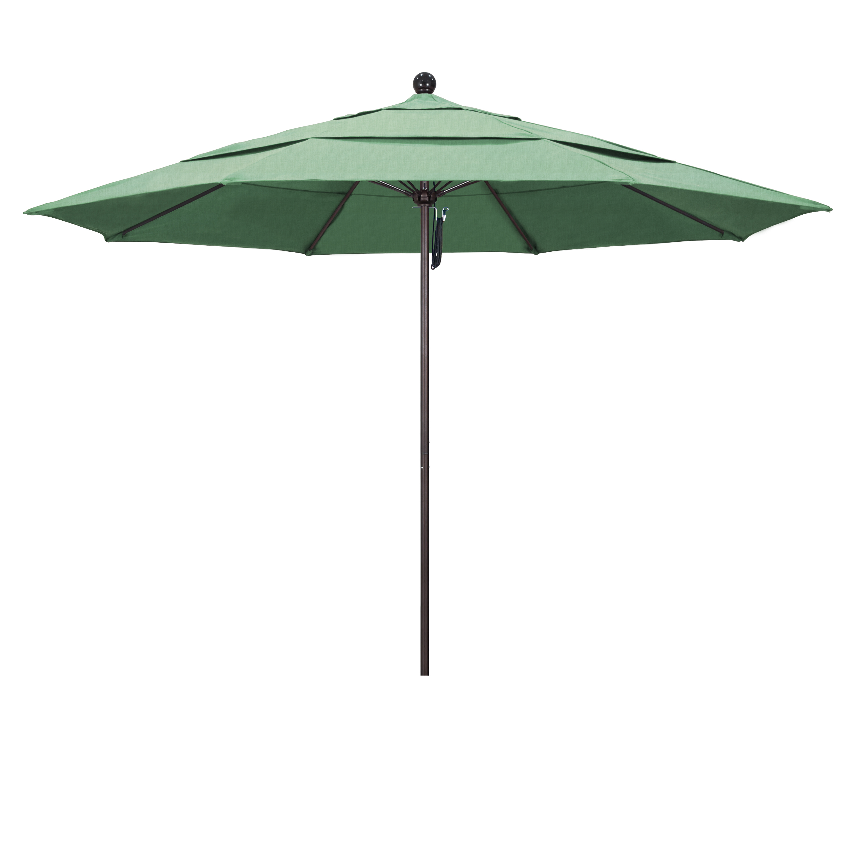 Alto118117-sa13-dwv 11 Ft. Fiberglass Pulley Open Double Vents Market Umbrella - Bronze And Pacifica-spa