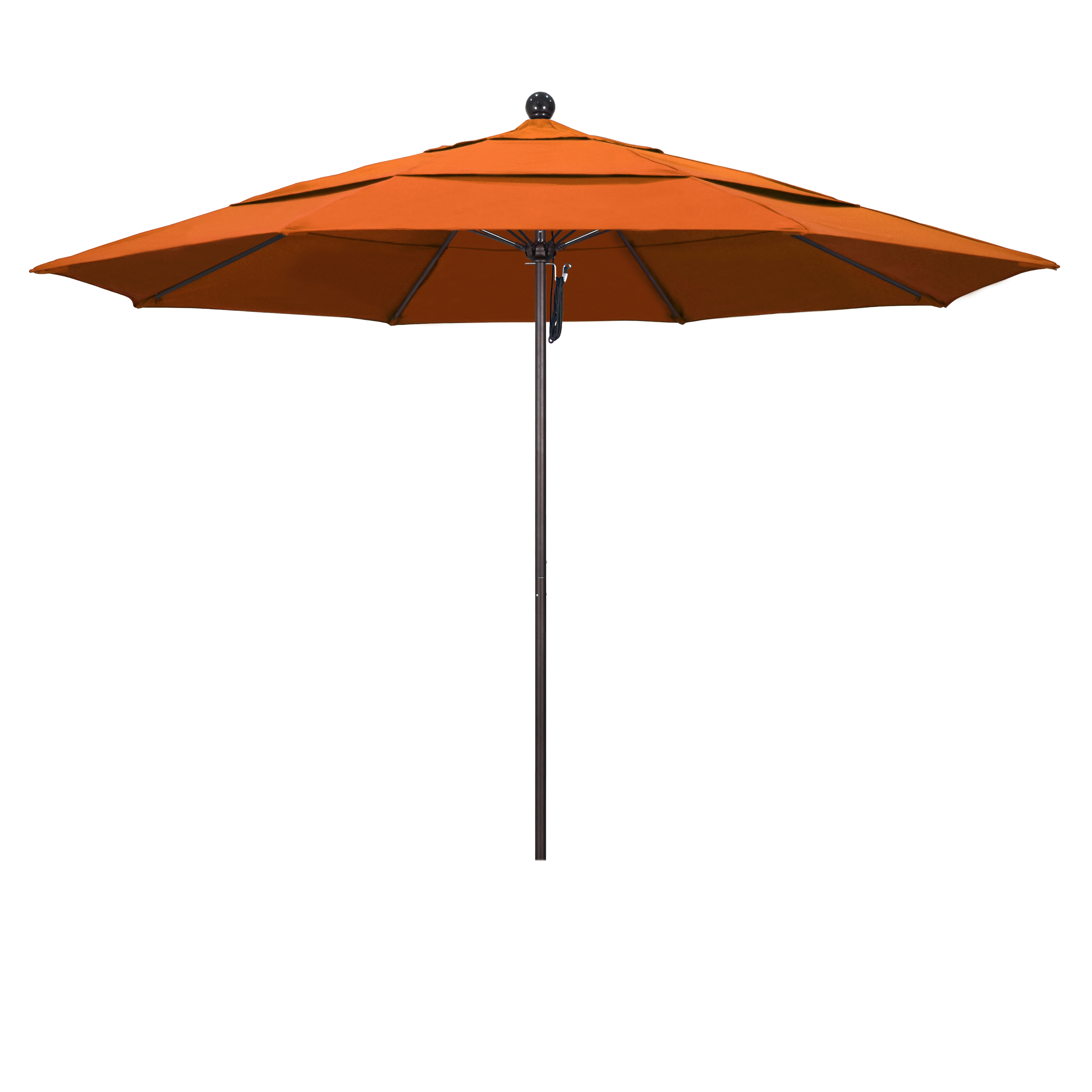 Alto118117-sa17-dwv 11 Ft. Fiberglass Pulley Open Double Vents Market Umbrella - Bronze And Pacifica-tuscan