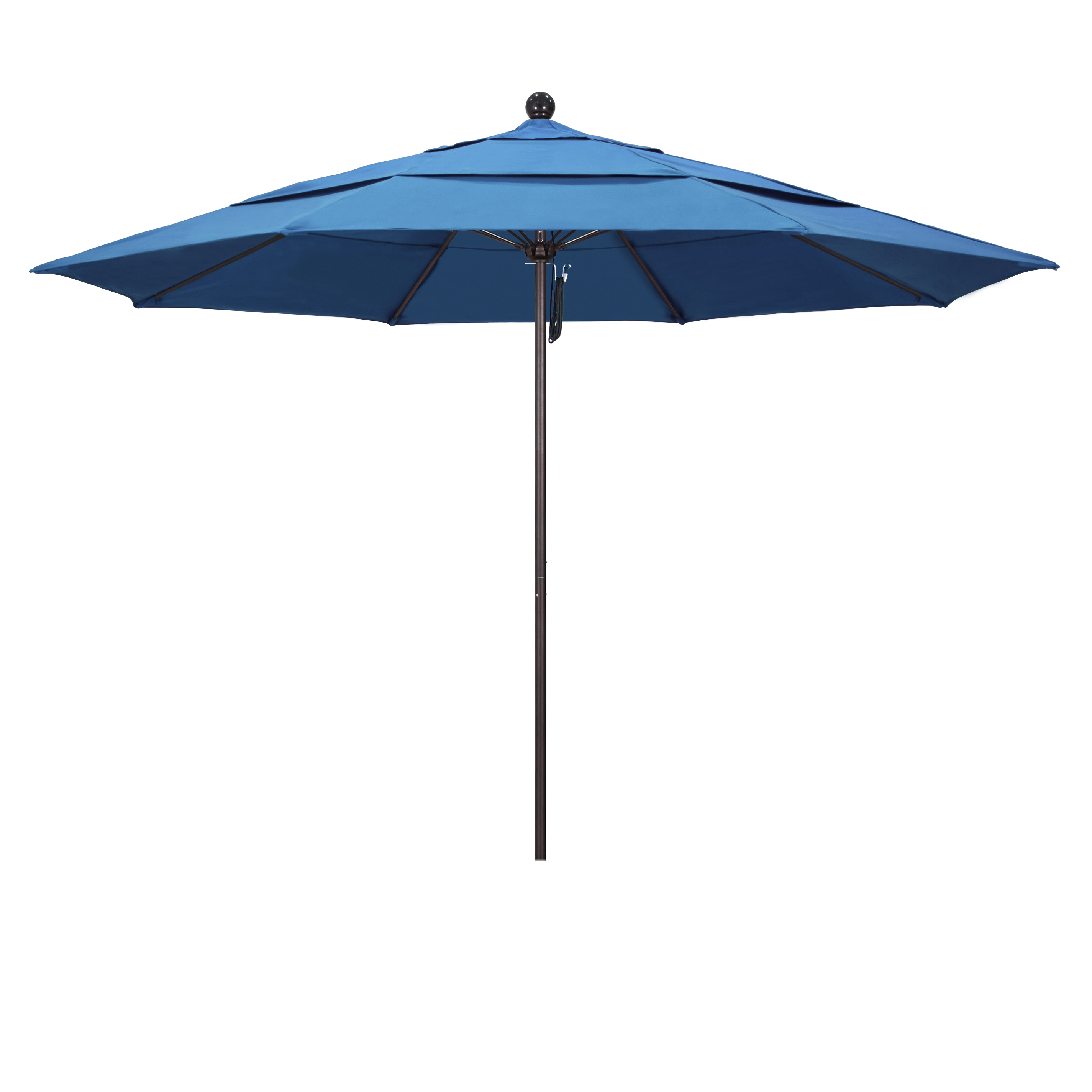 Alto118117-sa26-dwv 11 Ft. Fiberglass Pulley Open Double Vents Market Umbrella - Bronze And Pacifica-capri