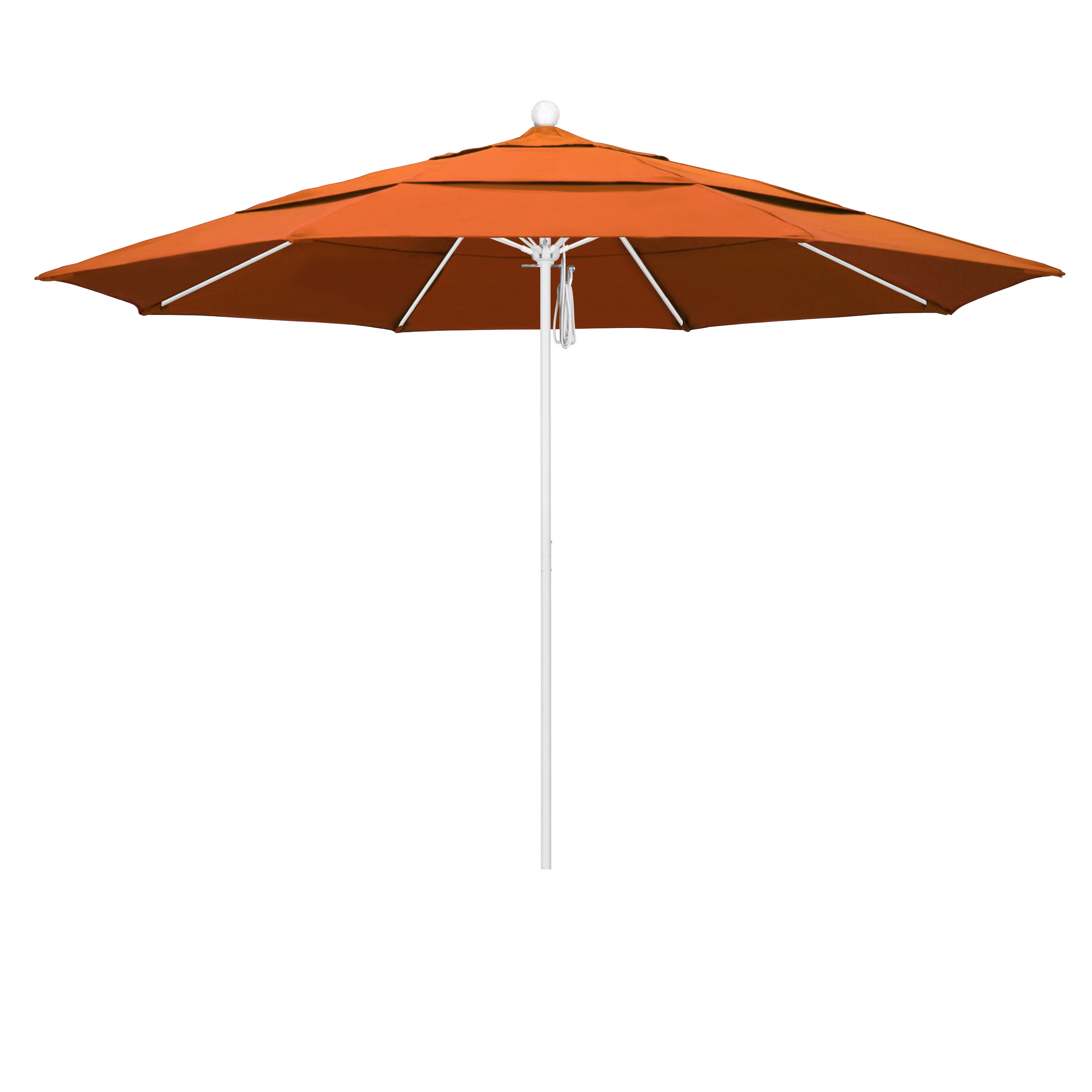 Alto118170-5417-dwv 11 Ft. Fiberglass Pulley Open Double Vents Market Umbrella - Matted White And Sunbrella-tuscan