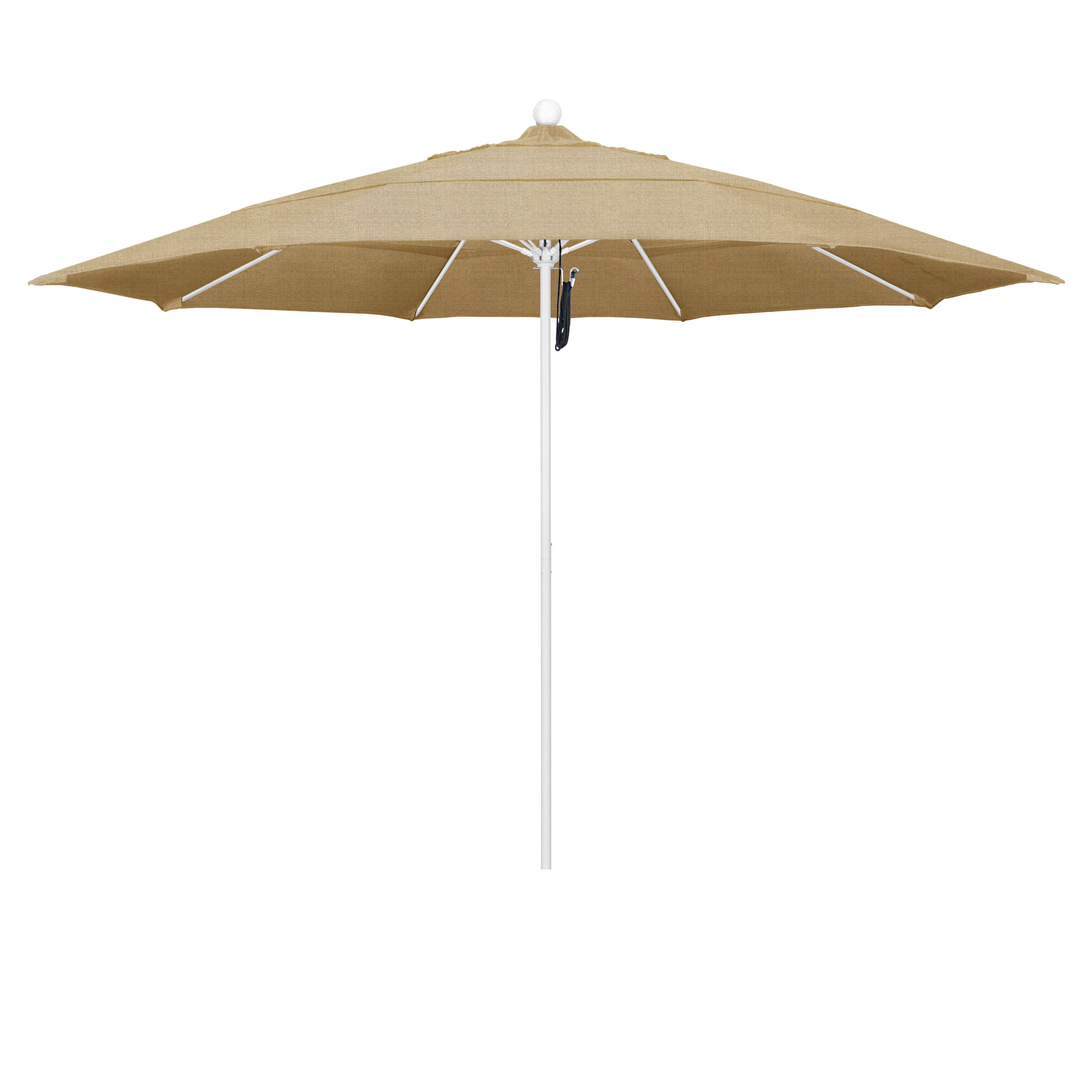 Alto118170-8318-dwv 11 Ft. Fiberglass Pulley Open Double Vents Market Umbrella - Matted White And Sunbrella-sesame Linen