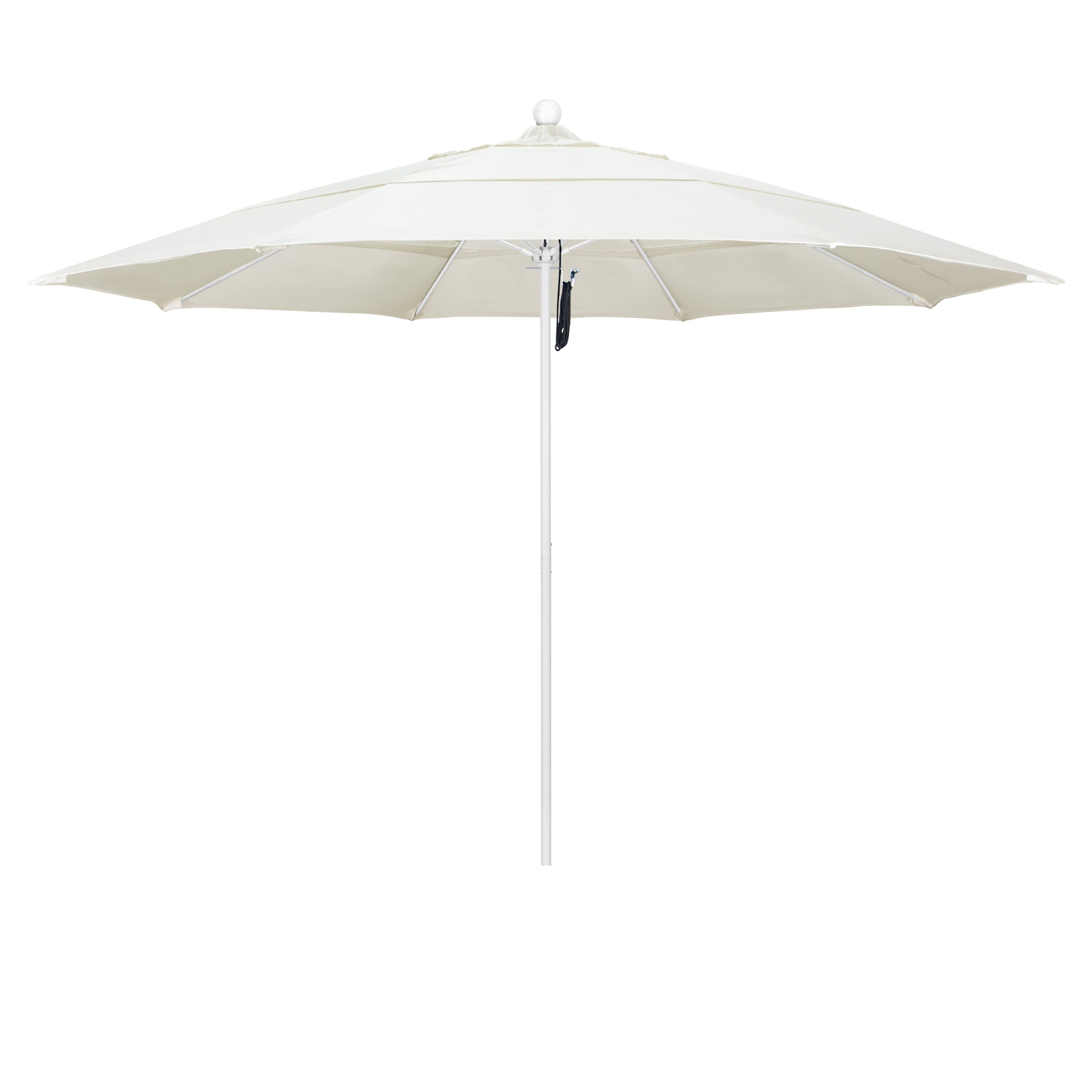 Alto118170-sa53-dwv 11 Ft. Fiberglass Pulley Open Double Vents Market Umbrella - Matted White And Pacifica-canvas