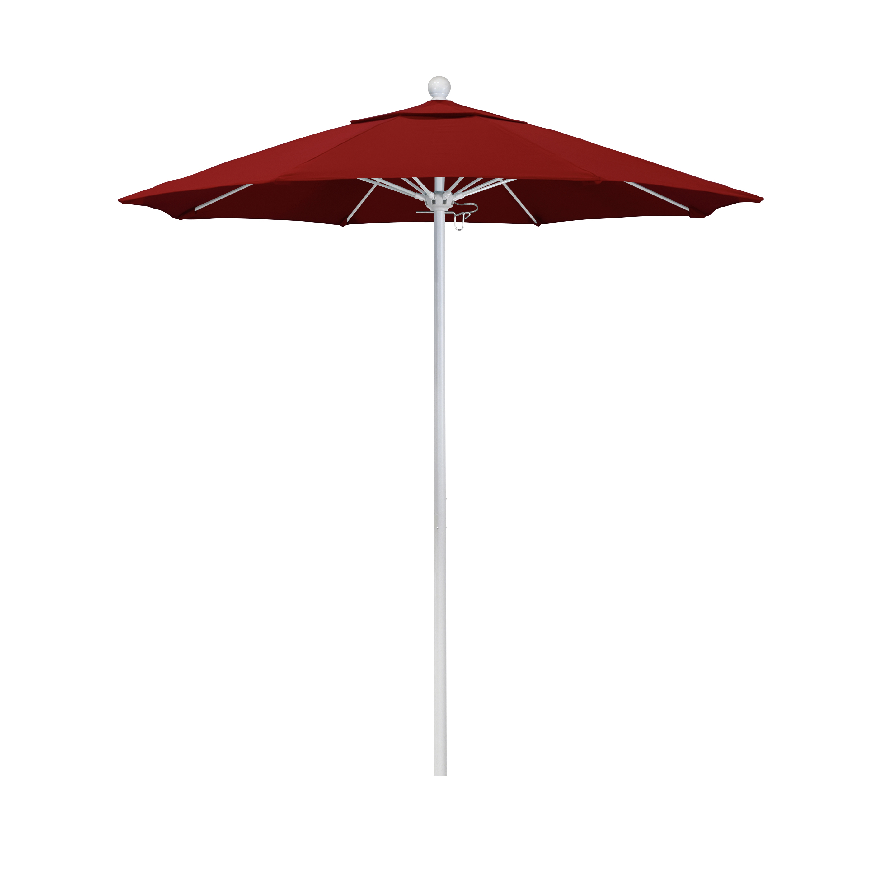 Alto758170-5403 7.5 Ft. Fiberglass Pulley Open Market Umbrella - Matted White And Sunbrella-jockey Red