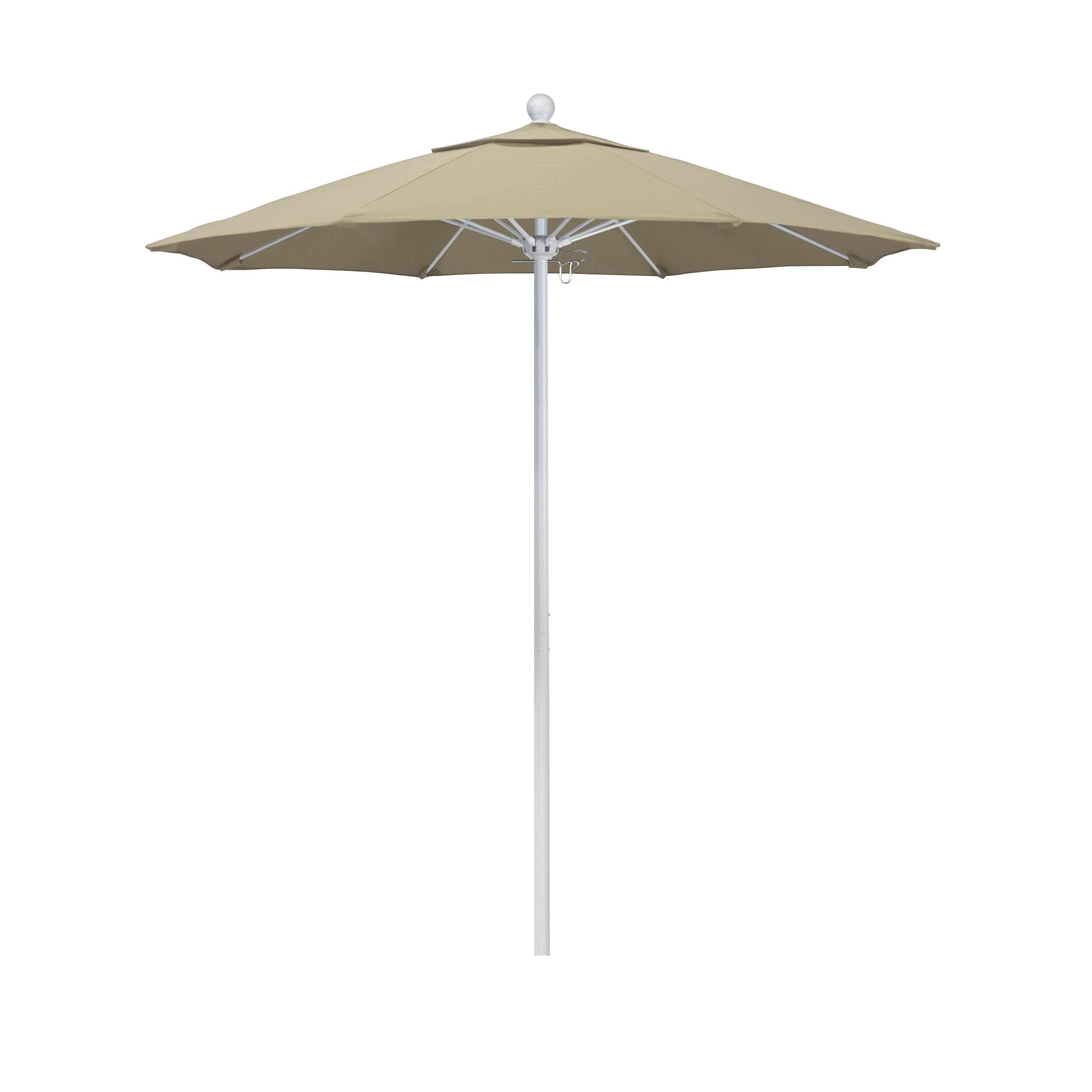 Alto758170-5422 7.5 Ft. Fiberglass Pulley Open Market Umbrella - Matted White And Sunbrella-antique Beige