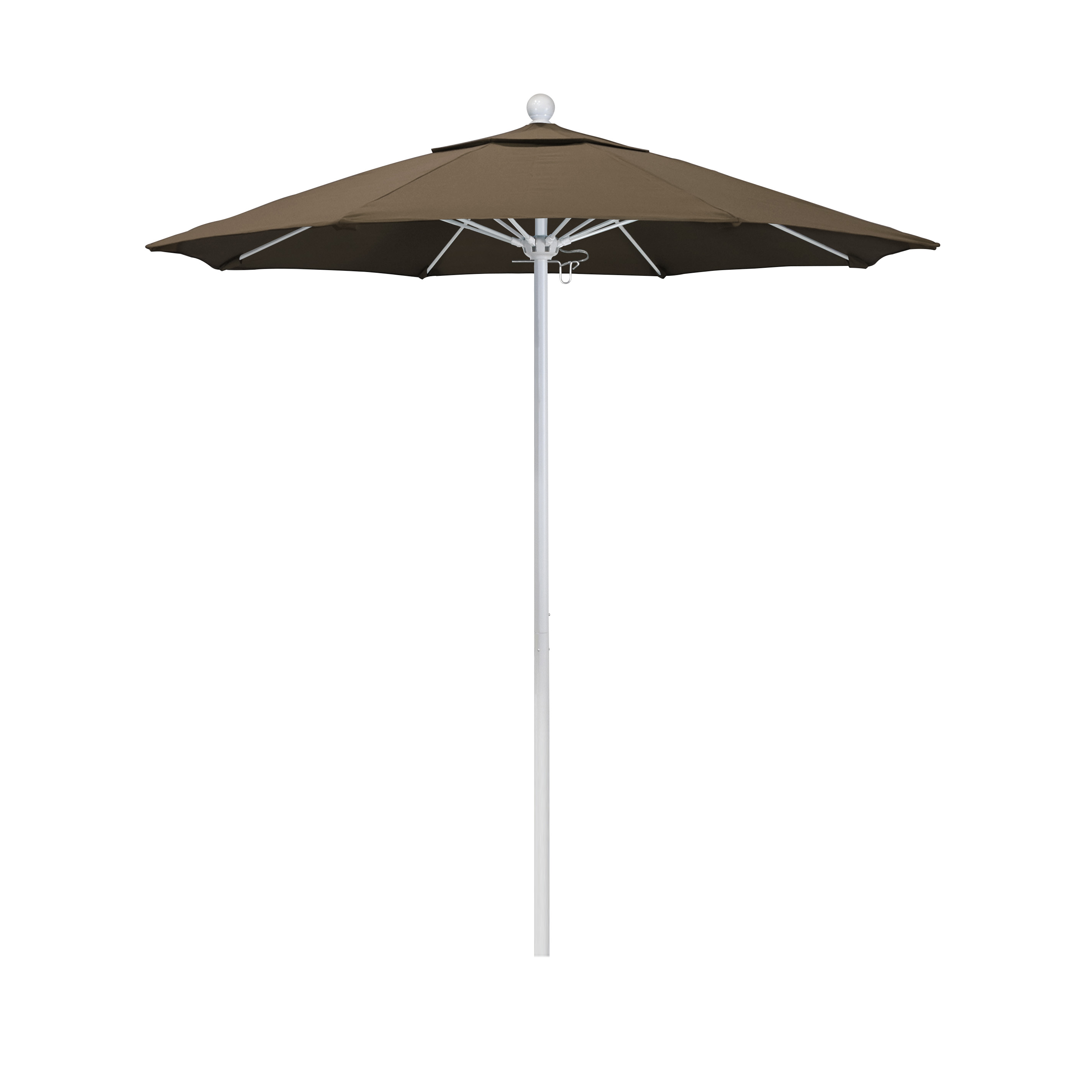 Alto758170-5425 7.5 Ft. Fiberglass Pulley Open Market Umbrella - Matted White And Sunbrella-cocoa